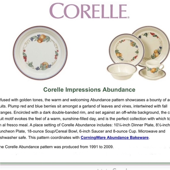 Corelle Abundance Cups with Saucers - Picture 4 of 5